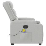 vidaXL Fauteuil de massage inclinable gris nuage tissu