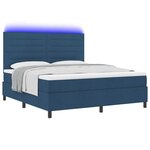 vidaXL Lit à ressorts avec matelas avec LED Bleu 180 x 200 cm tissu