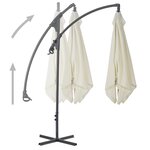 vidaXL Parasol en porte-à-faux avec poteau en acier 300 cm Sable