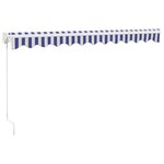 vidaXL Auvent rétractable bleu et blanc 3x2 5 m tissu et aluminium