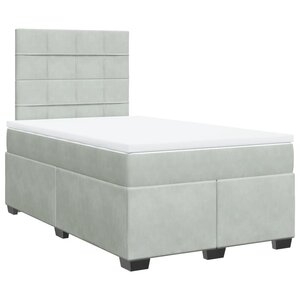 vidaXL Sommier à lattes de lit et matelas gris clair 120x190cm velours