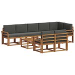 vidaXL Ensemble de canapés d'extérieur 9 Pièces Naturel et Anthracite