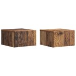 vidaXL Cabinet de chevet mural 2 Pièces Bois ancien 49 x 34 5 x 20 cm