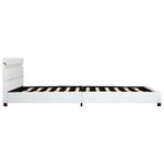 Vidaxl cadre de lit avec led blanc similicuir 140 x 200 cm