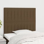 vidaXL Têtes de lit 2 Pièces Marron Foncé 100x5x78/88 cm Tissu
