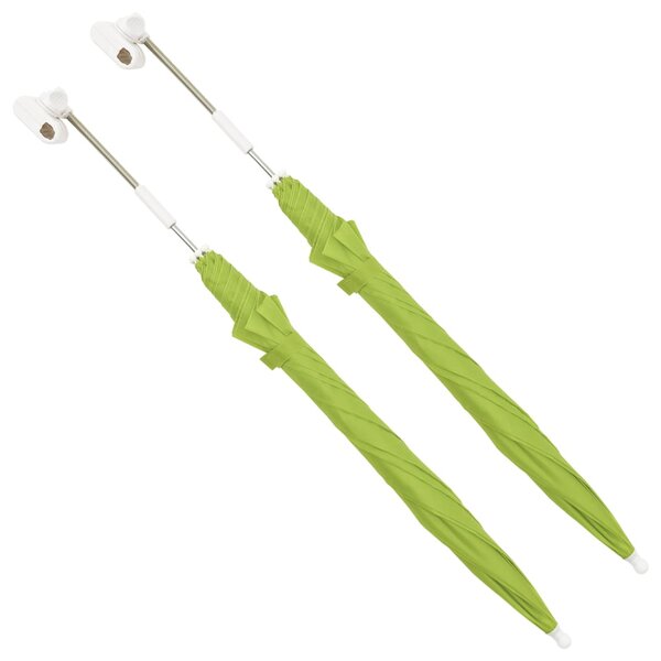 vidaXL Parasols de chaise de camping 2 Pièces Vert 105 cm