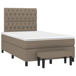 vidaXL Sommier à lattes de lit avec matelas Taupe 120x200 cm Tissu