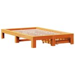 vidaXL Cadre de lit sans matelas cire marron 135x190cm bois pin massif