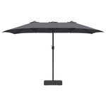 vidaXL Parasol de jardin Anthracite 385 x 209 x 244 cm tissu