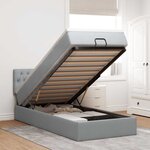 vidaXL Cadre de lit ottoman avec matelas gris clair 80x200 cm tissu