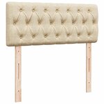 vidaXL Sommier à lattes de lit avec matelas Crème 120x200 cm Tissu