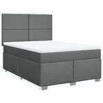 vidaXL Sommier à lattes de lit avec matelas Gris foncé 140x190cm Tissu