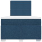 vidaXL Sommier à lattes de lit avec matelas bleu 120x190 cm tissu