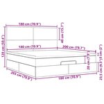 VidaXL Cadre de lit ottoman avec matelas gris foncé 180x200 cm tissu