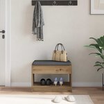 vidaXL Banc d'entrée Chêne Artisanal 63 x 38 x 45 cm