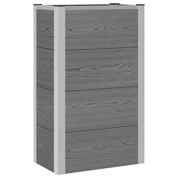 vidaXL Jardinière surélevée Gris 50 x 30 x 82 cm WPC et Aluminium