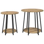 vidaXL Ensemble de tables d'appoint 2 pc Chêne artisanal et noir