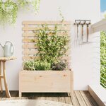 vidaXL Jardinière avec support 79x39 5x114 cm bois de pin massif