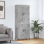 vidaXL Buffet haut Gris béton 69 5x34x180 cm Bois d'ingénierie