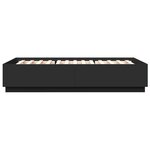 vidaXL Cadre de lit avec lumières LED noir 140x200 cm bois ingénierie
