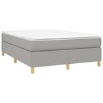 vidaXL Sommier à lattes de lit avec matelas Gris clair 140x200cm Tissu