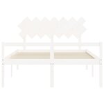 vidaXL Lit pour personne âgée sans matelas blanc bois massif