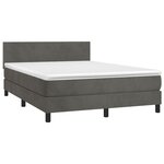 vidaXL Sommier à lattes de lit avec matelas LED Gris foncé 140x190 cm