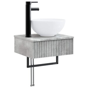 vidaXL Basin de lavage mural Gris béton 40 x 35 x 39 cm