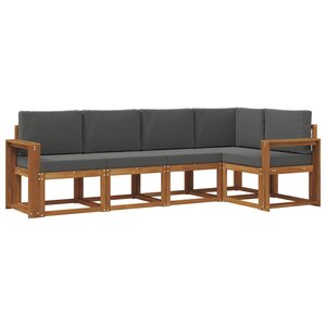 vidaXL Ensemble de canapés d'extérieur 5 pc Naturel et Anthracite