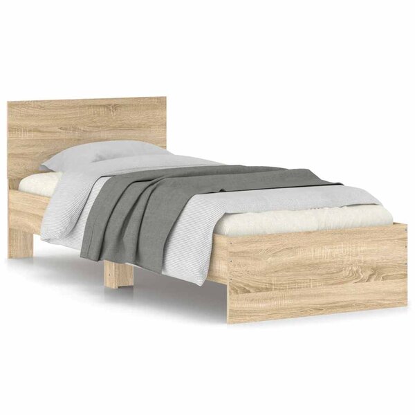 vidaXL Cadre de lit sans matelas avec tête de lit 90x200 cm