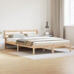 Lit vidaXL avec tête de lit 160x220 cm en bois de pin massif