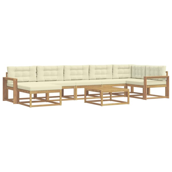 vidaXL Ensemble de canapés d'extérieur 8 pc Blanc et crème