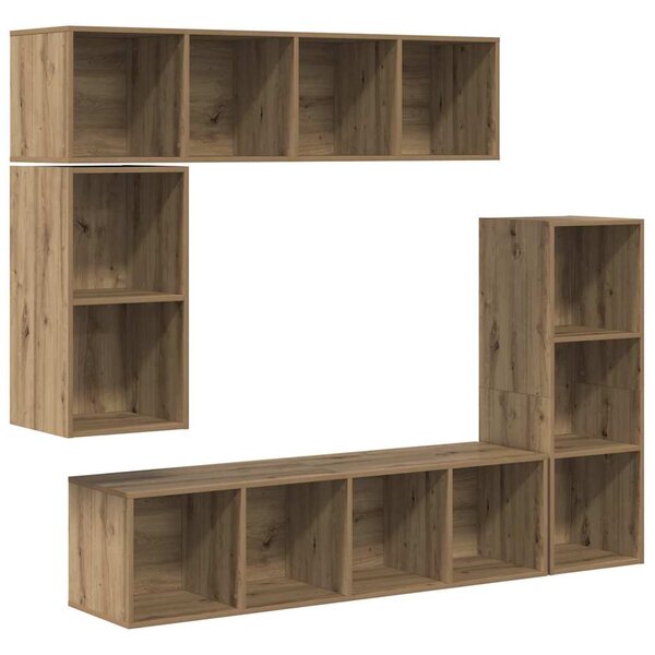 vidaXL Ensemble meuble TV 4 Pièces Chêne artisanal Bois d'ingénierie