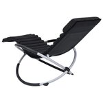 vidaXL Chaise longue d'extérieur avec coussin Acier Noir