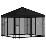 vidaXL Abri de jardin avec parois 3 x 3 m Noir Polyester et Acier