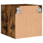 vidaXL Tables de chevet et portes vitrées 2 Pièces chêne fumé 35x37x35 cm