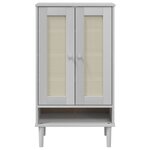 vidaXL Armoire à chaussures SENJA aspect rotin blanc bois massif