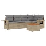 vidaXL Salon de jardin avec coussins 6 Pièces beige résine tressée