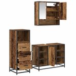 vidaXL Ensemble de mobilier de salle de bain 3 Pièces Bois Ancien