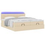 VidaXL Cadre de lit ottoman avec matelas crème 180x200 cm tissu