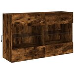 vidaXL Ensemble de meubles TV muraux 6Pièces et lumières LED chêne fumé