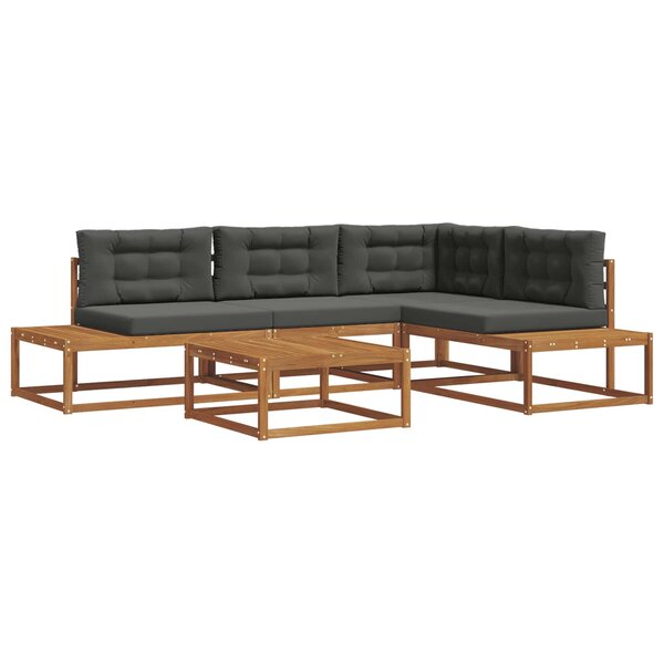 vidaXL Ensemble de canapés d'extérieur Naturel et Anthracite