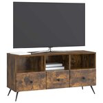 vidaXL Meuble TV Chêne fumé 102 x 34 5 x 50 cm Bois d'ingénierie