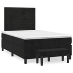 vidaXL Sommier à lattes de lit avec matelas noir 120x190 cm velours