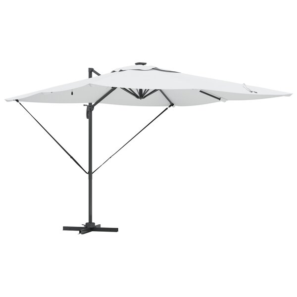 vidaXL Parasol Déporté Roma avec LEDs Sable 286x285x270 cm Aluminium