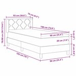 vidaXL Lit à ressort avec matelas gris clair  90 x 190 cm  en tissu.