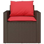 vidaXL Salon de jardin 4 Pièces avec coussins marron résine tressée