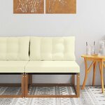 vidaXL Sofa de milieu extérieur Bois d'acacia massif et Textilène