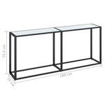 vidaXL Table console Marbre blanc 180x35x75 5 cm Verre trempé