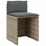 vidaXL Ensemble de bistro 3 Pièces avec coussins beige résine tressée
